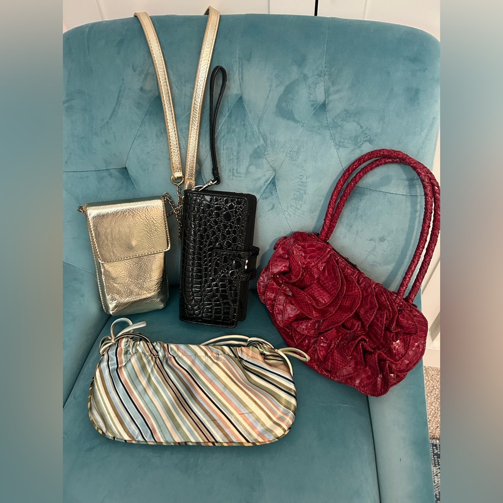 Elegant Women's Bag Collection - Black, Red, Gold, Multicolor